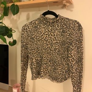 Urban Outfitters Leopard-Print Turtleneck